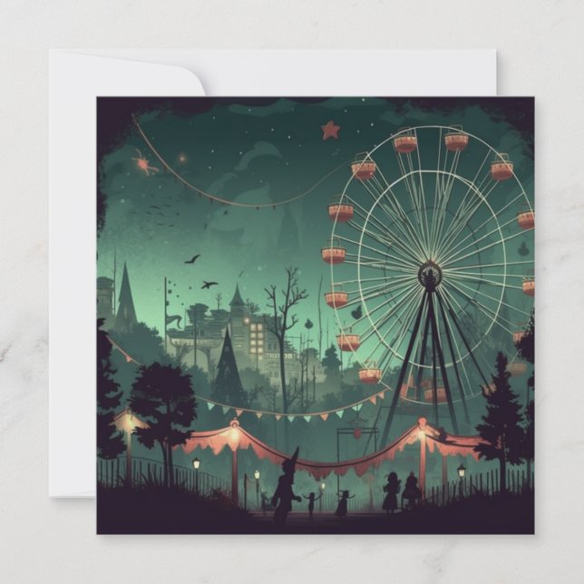 Spooky Carnival: Fright Fest Fairground Einladung (Vorderseite)