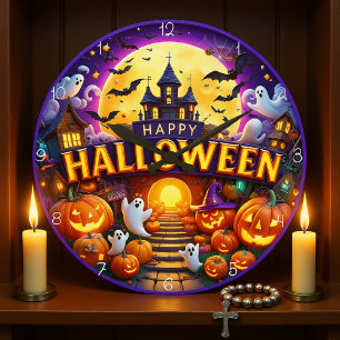 Spooky Castle Große Wanduhr