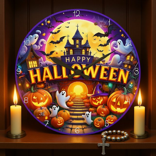 Spooky Castle Große Wanduhr (Von Creator hochgeladen)