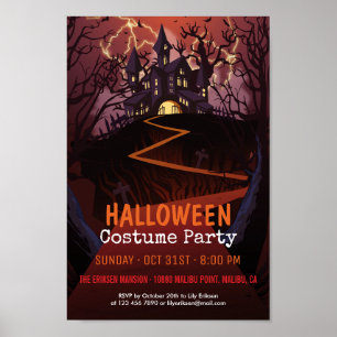 Spooky Castle Halloween Party   Poster