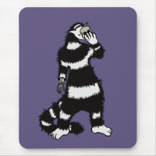 Spooky Cat Creature Skeleton Hand Skull Mask Mousepad