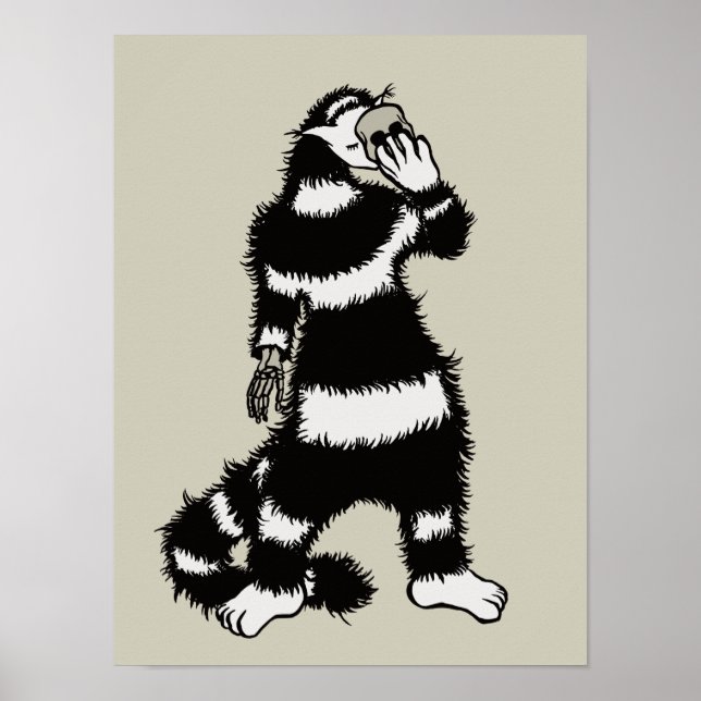 Spooky Cat Creature Skelett Handschädel Maske Poster (Vorne)
