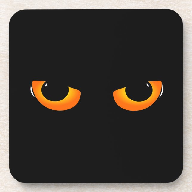 Spooky Cat Eyes Getränkeuntersetzer (Vorderseite)