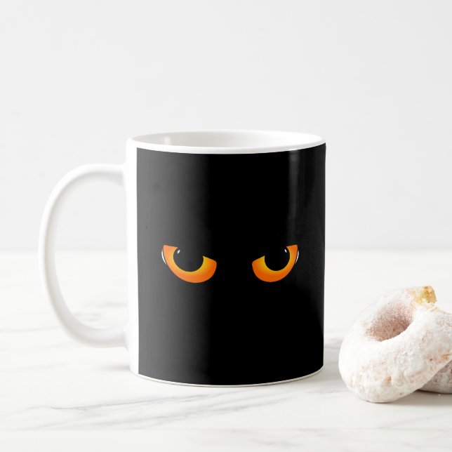 Spooky Cat Eyes Kaffeetasse (Mit Donut)