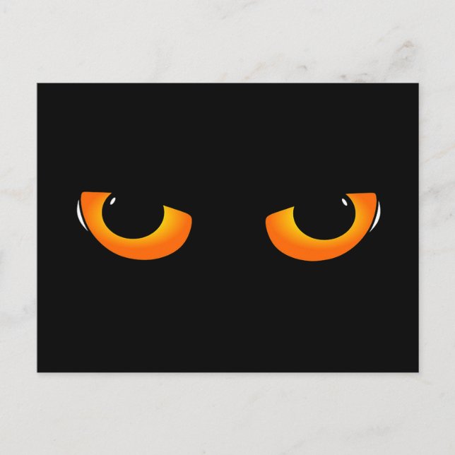 Spooky Cat Eyes Postkarte (Vorderseite)