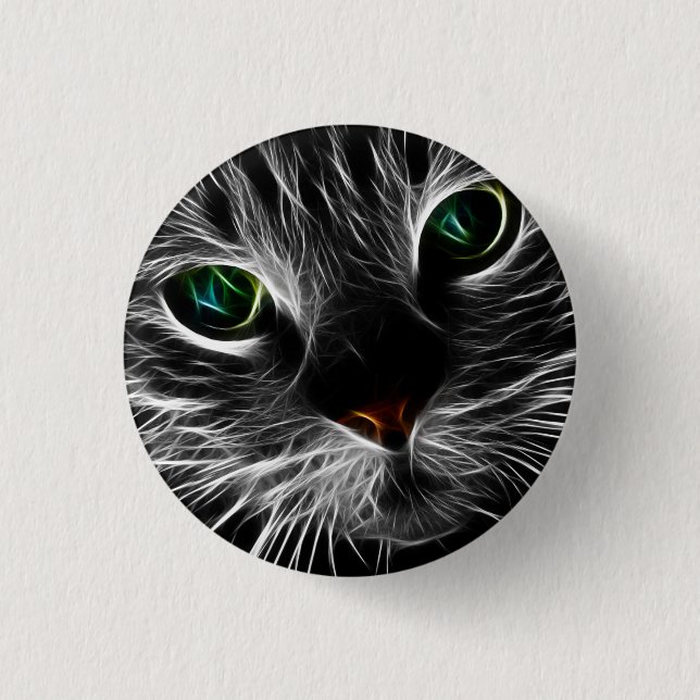 Spooky Cat Feline Soul Spirit Animal Button (Vorderseite)