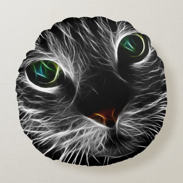 Spooky Cat Feline Soul Spirit Animal Throw Kissen (Vorderseite)