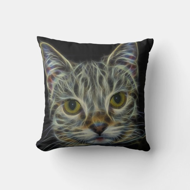Spooky Cat Feline Soul Spirit Animal Throw Kissen (Vorderseite)