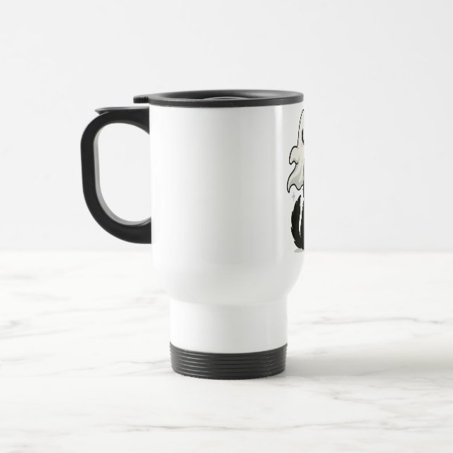 Spooky Cat & Ghost Tasse - Niedlicher Halloween-Ka (Links)