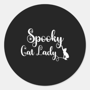 Spooky Cat Mama Shirt Runder Aufkleber