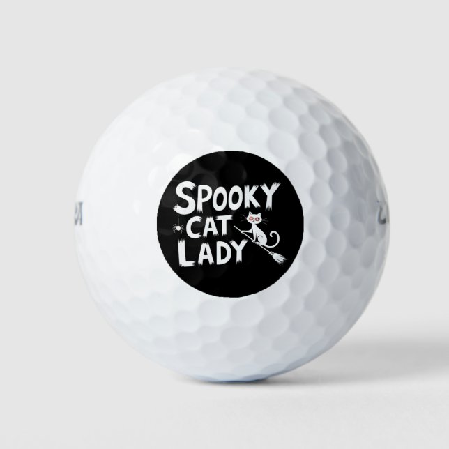 Spooky Cat Mama Spooky Cat Lady Halloween Cat Mama Golfball (Vorderseite)