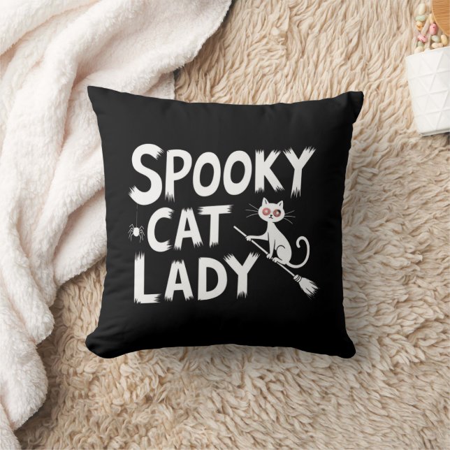 Spooky Cat Mama Spooky Cat Lady Halloween Cat Mama Kissen (Decke)