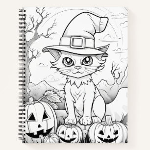 Spooky Cat & Pumpkins Halloween Notizbuch