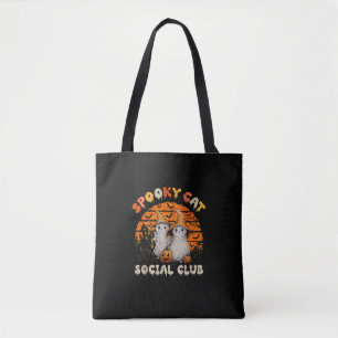 Spooky Cat Social Club Boo Ghost Rotzunge Schwarze