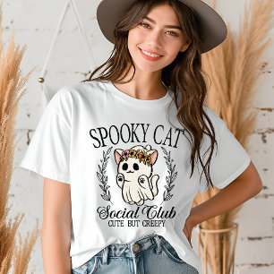 Spooky Cat Social Club Niedlich Halloween Tri-Blend Shirt