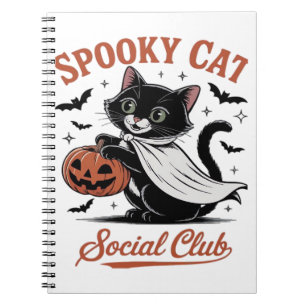 Spooky Cat Social Club PNG - Niedlich Kitten Class Notizblock