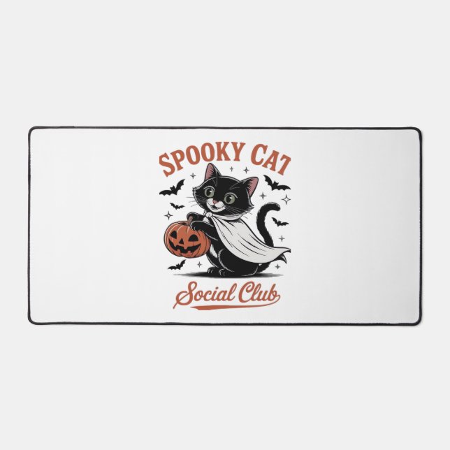 Spooky Cat Social Club PNG - Niedlich Kitten Class Schreibtischunterlage (Vorderseite)