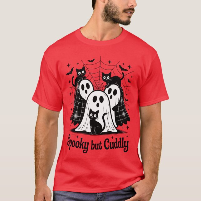 Spooky Cat und Ghoful Web Design Freund T-Shirt (Vorderseite)