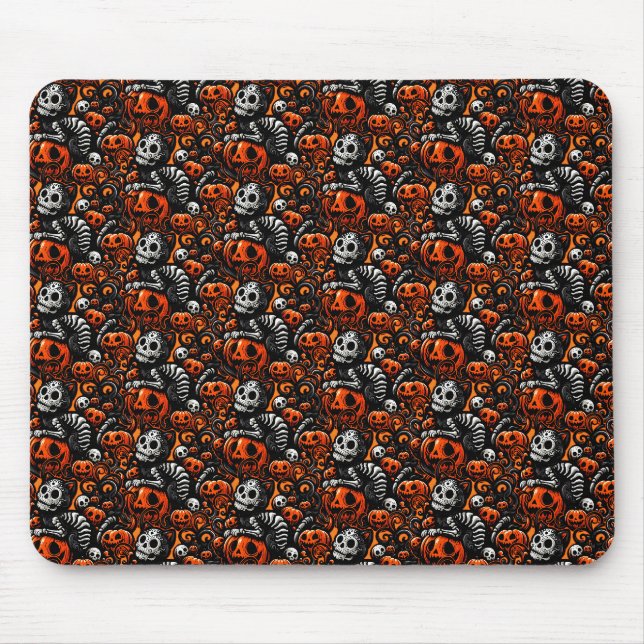 Spooky Cat und Pumpkins Mousepad (Vorne)