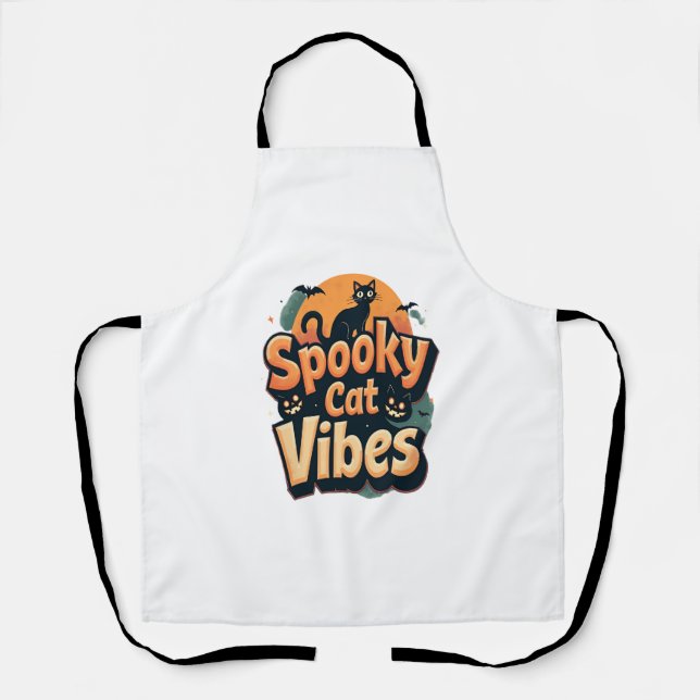 Spooky Cat Vibes Schürze (Vorderseite)