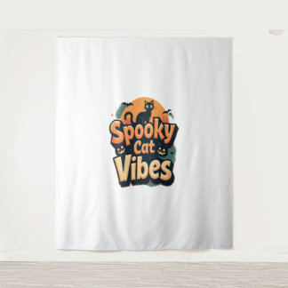 Spooky Cat Vibes Wandteppich