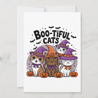 Spooky Cats und Pumpkins Einladung