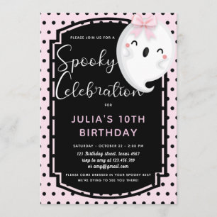 Spooky Celebration Ghost Girl Birthday Einladung