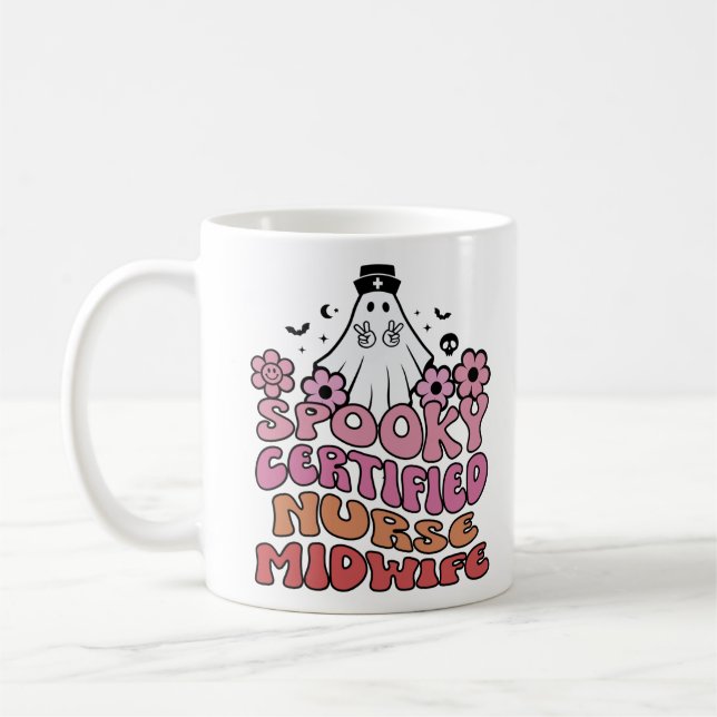 Spooky Certified Nurse Midwomen Nurses Kaffeetasse (Links)