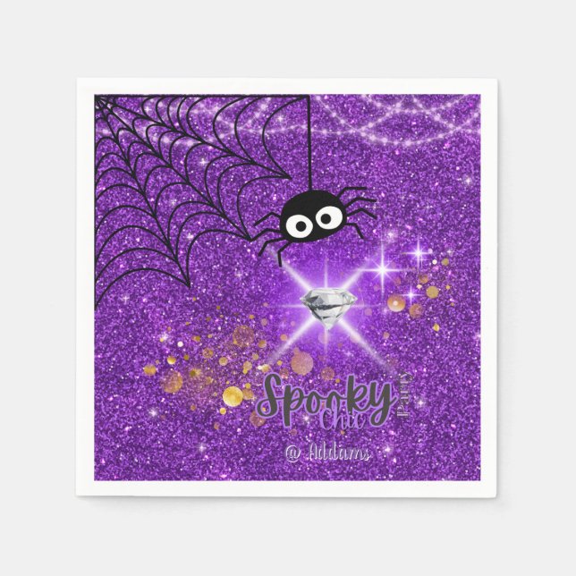 Spooky Chic Halloween-Party Paper Napkin Serviette (Vorderseite)