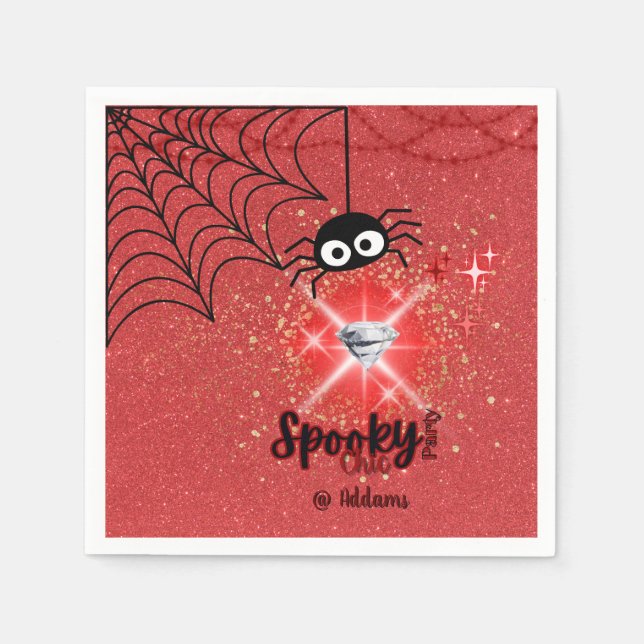 Spooky Chic Halloween-Party Paper Napkin Serviette (Vorderseite)