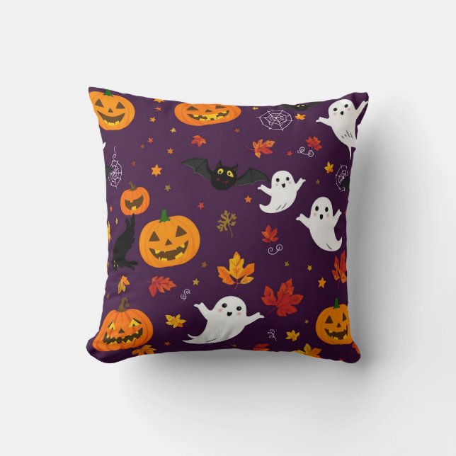"Spooky Chic Halloween Pattern Kissen | gemütlich (Vorderseite)