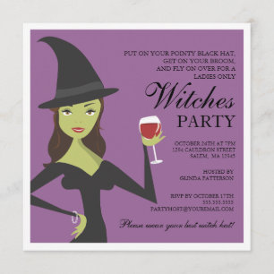 Spooky Chic Hexe Party Halloween Einladung