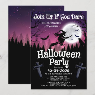 Spooky Chic Wicked HexenHalloween Kostüm Party Einladung