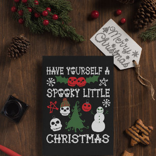 Spooky Christmas Creepy Goth Themed Holiday Karte