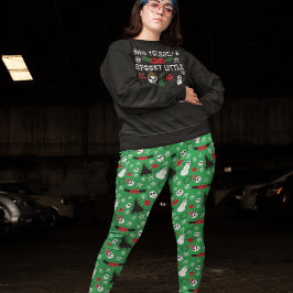 Spooky Christmas Creepy Goth Themed Holiday Leggings