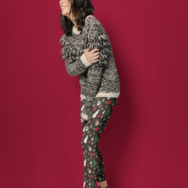 Spooky Christmas Creepy Goth Themed Holiday Leggings (Von Creator hochgeladen)