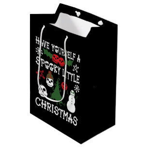 Spooky Christmas Creepy Goth Themed Holiday Mittlere Geschenktüte