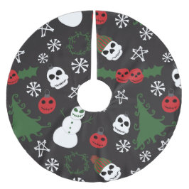 Spooky Christmas Creepy Goth Themed Holiday Polyester Weihnachtsbaumdecke
