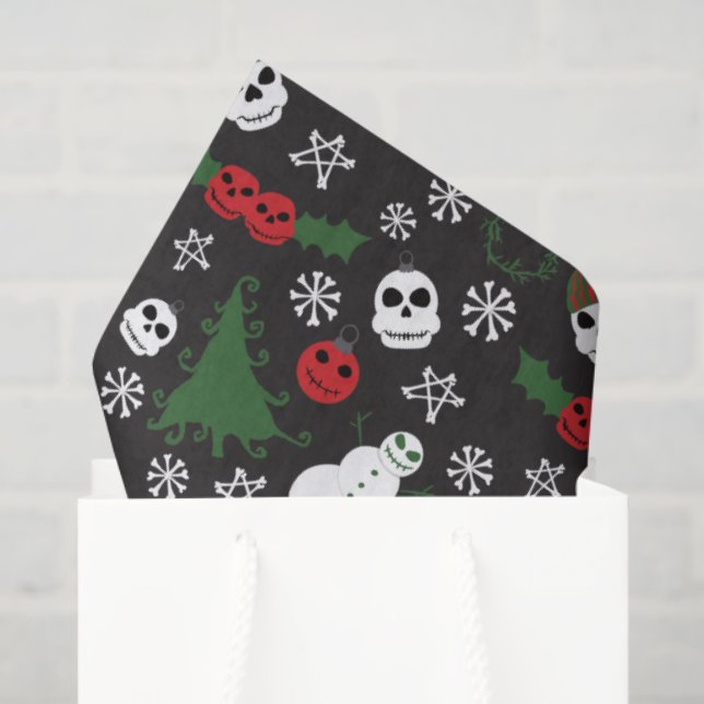 Spooky Christmas Creepy Goth Themed Holiday Seidenpapier (Geschenktüte)