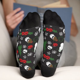 Spooky Christmas Creepy Goth Themed Holiday Socken