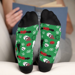 Spooky Christmas Creepy Goth Themed Holiday Socken