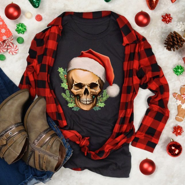 Spooky Christmas Santa Skull T-Shirt (Von Creator hochgeladen)
