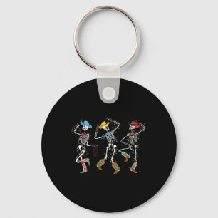 Spooky Christmas Skeleton Dancing Western Cowboy X Schlüsselanhänger