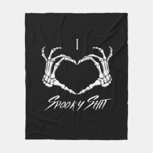 Spooky Classic - Skelettfächer Herz Fleecedecke