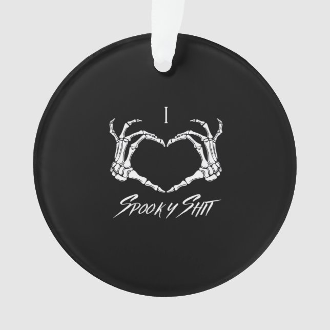Spooky Classic - Skelettfächer Herz Ornament (Vorderseite)