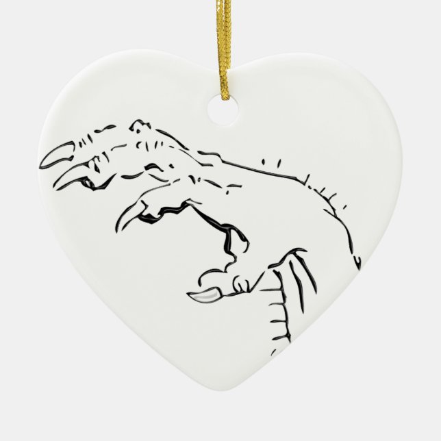 Spooky Claw Hand Eerie Keramik Ornament (Vorne)