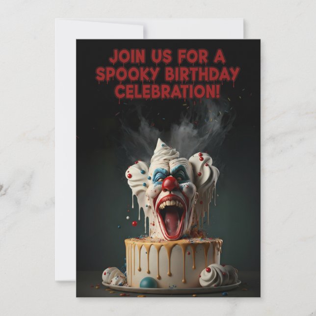 Spooky Clown Birthday Invitation Card Einladung (Vorderseite)