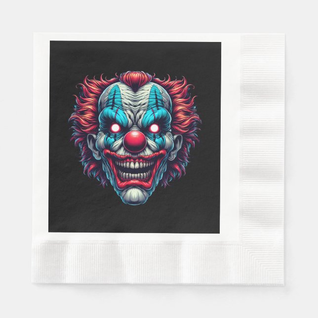 Spooky Clown Face Halloween-Party Serviette (Vorderseite)