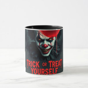 Spooky Clown Trick-oder-Leckerei Halloween-Tasse Tasse