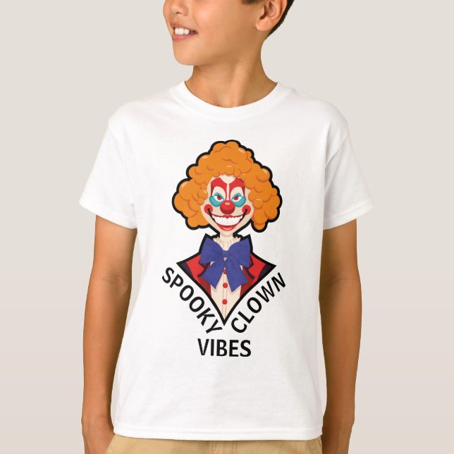 Spooky Clown Vibes Beängstigend Retro Circus Hallo T-Shirt (Vorderseite)